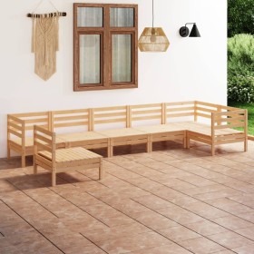 Juego de muebles de jardín 7 piezas madera maciza pino de vidaXL, Conjuntos de jardín - Ref: Foro24-3082737, Precio: 320,25 €...