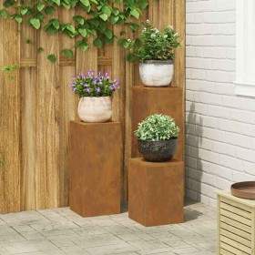 Soporte de plantas 3 pcs Oxidado Acero oxidado en Soportes para macetas | Comprar online en Foru.es