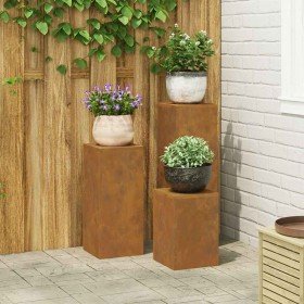 Soporte de plantas 3 pcs Oxidado Acero oxidado en Soportes para macetas | Comprar online en Foru.es