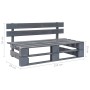 Otomana de jardín de palets madera de pino impregnada gris de vidaXL, Sofás modulares de exterior - Ref: Foro24-3066483, Prec...