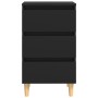 Mesitas de noche 2 uds patas madera maciza negro 40x35x69 cm de vidaXL, Mesitas de noche - Ref: Foro24-805890, Precio: 105,46...