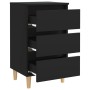 Mesitas de noche 2 uds patas madera maciza negro 40x35x69 cm de vidaXL, Mesitas de noche - Ref: Foro24-805890, Precio: 105,46...