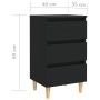 Mesitas de noche 2 uds patas madera maciza negro 40x35x69 cm de vidaXL, Mesitas de noche - Ref: Foro24-805890, Precio: 105,46...