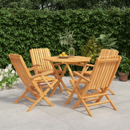 Juego de comedor para jardín 5 piezas madera maciza de teca de vidaXL, Conjuntos de jardín - Ref: Foro24-3155028, Precio: 402...