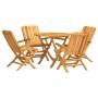 Juego de comedor para jardín 5 piezas madera maciza de teca de vidaXL, Conjuntos de jardín - Ref: Foro24-3155028, Precio: 402...