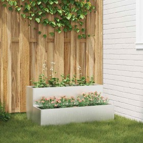Macetero de Jardín Plateado 100 x 60 x 45 cm Acero inoxidable en Macetas y jardineras | Comprar online en Foru.es
