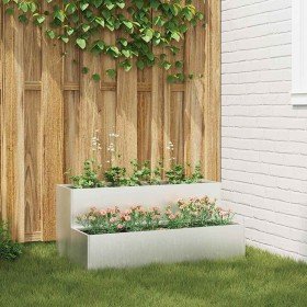 Macetero de Jardín Plateado 100 x 60 x 45 cm Acero inoxidable en Macetas y jardineras | Comprar online en Foru.es