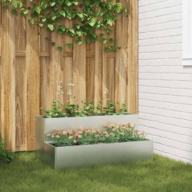 Macetero de Jardín Plateado 100 x 60 x 45 cm Acero Galvanizado en Macetas y jardineras | Comprar online en Foru.es