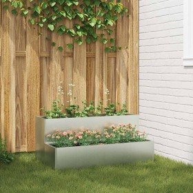 Macetero de Jardín Plateado 100 x 60 x 45 cm Acero Galvanizado en Macetas y jardineras | Comprar online en Foru.es