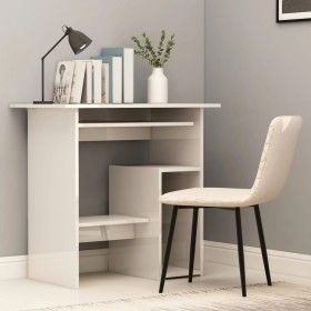 Escritorio de madera contrachapada blanco brillo 80x45x74 cm de vidaXL, Escritorios - Ref: Foro24-801370, Precio: 69,65 €, De...