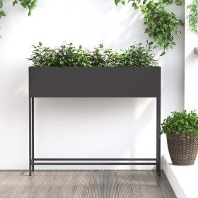 Jardinera Elevada Negro 100 x 26 x 82 cm Acero en Macetas y jardineras | Comprar online en Foru.es