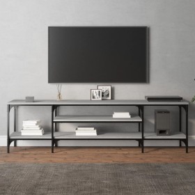 Mueble TV hierro y madera contrachapada gris Sonoma 161x35x45cm de vidaXL, Muebles TV - Ref: Foro24-831811, Precio: 71,08 €, ...