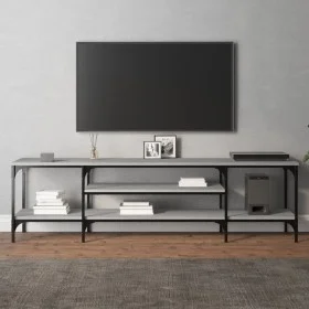 Mueble TV hierro y madera contrachapada gris Sonoma 161x35x45cm de vidaXL, Muebles TV - Ref: Foro24-831811, Precio: 70,17 €, ...