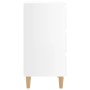 Mesita noche con patas madera maciza blanco brillo 40x35x69 cm de vidaXL, Mesitas de noche - Ref: Foro24-805899, Precio: 62,3...