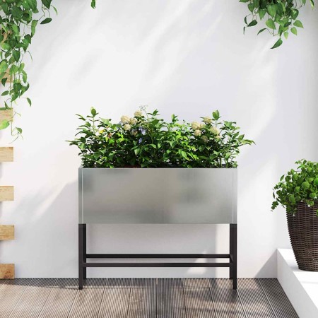 Jardinera Elevada Plateado 60 x 26 x 45 cm Acero Galvanizado en Macetas y jardineras | Comprar online en Foru.es
