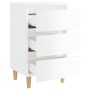 Mesita noche con patas madera maciza blanco brillo 40x35x69 cm de vidaXL, Mesitas de noche - Ref: Foro24-805899, Precio: 62,3...