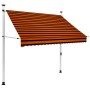 Toldo manual retráctil naranja y marrón 200 cm en Toldos | Comprar online en Foru.es