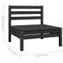 Juego de muebles de jardín 7 pzas madera maciza de pino negro de vidaXL, Conjuntos de jardín - Ref: Foro24-3082963, Precio: 3...