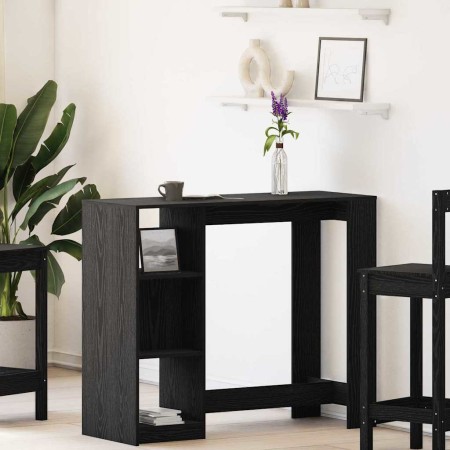 Mesa de Bar con estante Roble Negro 124 x 46 x 103.5 cm en Mesas de comedor | Comprar online en Foru.es
