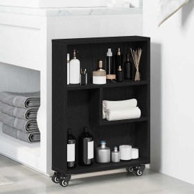 Carro de Almacenamiento Estrecho Roble Negro 48 x 13 x 68 cm en Librerías y estanterías | Comprar online en Foru.es