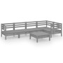 Juego de muebles de jardín 6 piezas madera maciza de pino gris de vidaXL, Conjuntos de jardín - Ref: Foro24-3082704, Precio: ...
