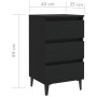 Mesitas noche con patas metal 2 uds negro 40x35x69 cm de vidaXL, Mesitas de noche - Ref: Foro24-805908, Precio: 132,35 €, Des...