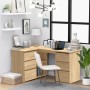 Escritorio de esquina contrachapada color roble 145x100x76cm de vidaXL, Escritorios - Ref: Foro24-801092, Precio: 156,62 €, D...