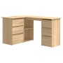 Escritorio de esquina contrachapada color roble 145x100x76cm de vidaXL, Escritorios - Ref: Foro24-801092, Precio: 156,62 €, D...