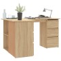 Escritorio de esquina contrachapada color roble 145x100x76cm de vidaXL, Escritorios - Ref: Foro24-801092, Precio: 156,62 €, D...