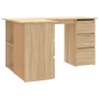 Escritorio de esquina contrachapada color roble 145x100x76cm de vidaXL, Escritorios - Ref: Foro24-801092, Precio: 156,62 €, D...