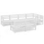 Juego de muebles de jardín 7 piezas madera maciza pino blanco de vidaXL, Conjuntos de jardín - Ref: Foro24-3082748, Precio: 3...