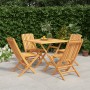 Juego de comedor para jardín 5 piezas madera maciza de teca de vidaXL, Conjuntos de jardín - Ref: Foro24-3155036, Precio: 427...
