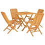 Juego de comedor para jardín 5 piezas madera maciza de teca de vidaXL, Conjuntos de jardín - Ref: Foro24-3155036, Precio: 427...