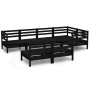 Juego de muebles de jardín 7 pzas madera maciza de pino negro de vidaXL, Conjuntos de jardín - Ref: Foro24-3082751, Precio: 3...