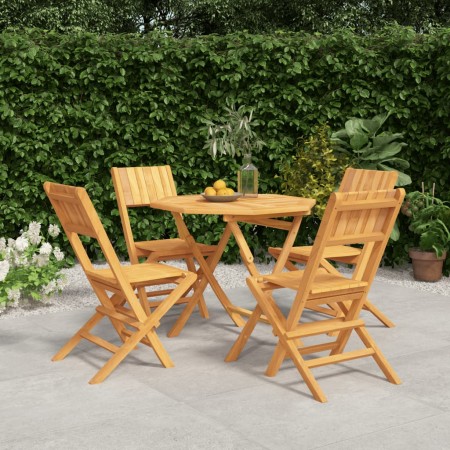 Juego de comedor para jardín 5 piezas madera maciza de teca de vidaXL, Conjuntos de jardín - Ref: Foro24-3155029, Precio: 363...