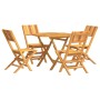 Juego de comedor para jardín 5 piezas madera maciza de teca de vidaXL, Conjuntos de jardín - Ref: Foro24-3155029, Precio: 363...