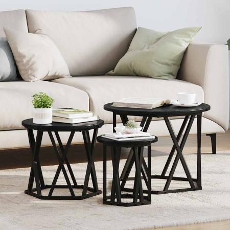 Mesa Lateral Nido 3 pcs Roble Negro en Mesas de centro | Comprar online en Foru.es