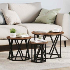 Mesa Lateral Nido 3 pcs Roble ahumado en Mesas de centro | Comprar online en Foru.es