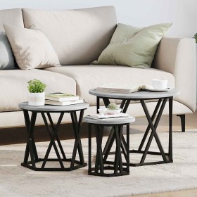 Mesa Lateral Nido 3 pcs Gris Sonoma en Mesas de centro | Comprar online en Foru.es