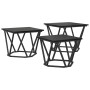 Mesa de Café 3 pcs Roble Negro Madera Ingenierizada y Acero en Mesas de centro | Comprar online en Foru.es