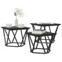 Mesa de Café 3 pcs Roble Negro Madera Ingenierizada y Acero en Mesas de centro | Comprar online en Foru.es