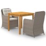 Juego de comedor para jardín de 3 piezas marrón de vidaXL, Conjuntos de jardín - Ref: Foro24-3067724, Precio: 441,58 €, Descu...
