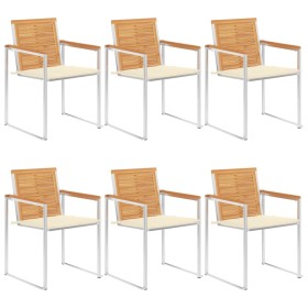 Sillas de jardín y cojines 6 unidades madera maciza de acacia en Sillas de jardín | Comprar online en Foru.es