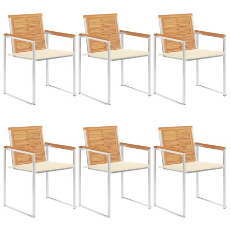 Sillas de jardín y cojines 6 unidades madera maciza de acacia en Sillas de jardín | Comprar online en Foru.es