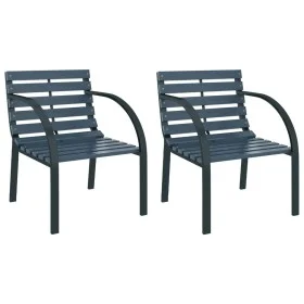 Sillas de jardín 2 unidades madera gris de vidaXL, Sillas de jardín - Ref: Foro24-47938, Precio: 118,85 €, Descuento: %