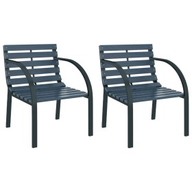 Sillas de jardín 2 unidades madera gris de vidaXL, Sillas de jardín - Ref: Foro24-47938, Precio: 120,64 €, Descuento: %