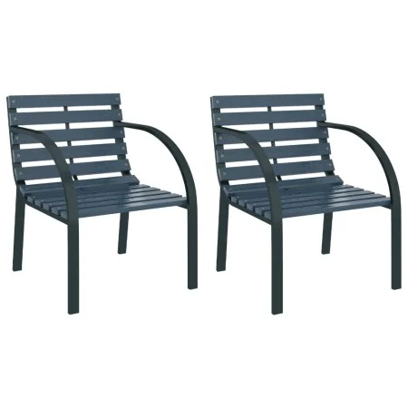 Sillas de jardín 2 unidades madera gris de vidaXL, Sillas de jardín - Ref: Foro24-47938, Precio: 118,85 €, Descuento: %