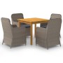 Juego de comedor para jardín 5 piezas marrón de vidaXL, Conjuntos de jardín - Ref: Foro24-3067727, Precio: 730,85 €, Descuent...