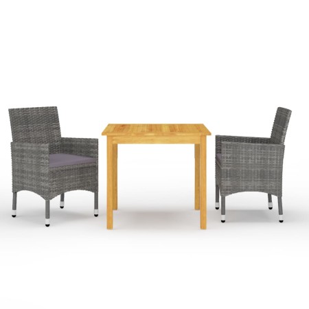 Juego de comedor de jardín de 3 piezas gris de vidaXL, Conjuntos de jardín - Ref: Foro24-3067668, Precio: 239,70 €, Descuento: %
