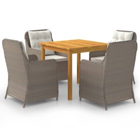 Juego de comedor para jardín 5 piezas marrón de vidaXL, Conjuntos de jardín - Ref: Foro24-3067728, Precio: 753,62 €, Descuent...